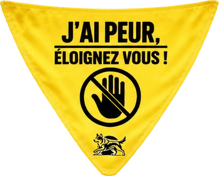 J’ai peur, éloignez-vous ! Pictogramme de main barrée.