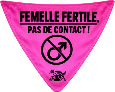 Femelle fertile. Pas de contact ! Symbole mâle barré.
