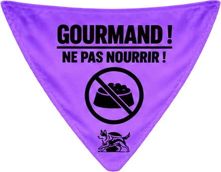 Gourmand ! Ne pas nourrir ! Pictogramme de nourriture barrée.