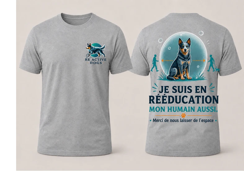 Tee-shirt Je suis en rééducation mon humain aussi, premier visuel recto et verso